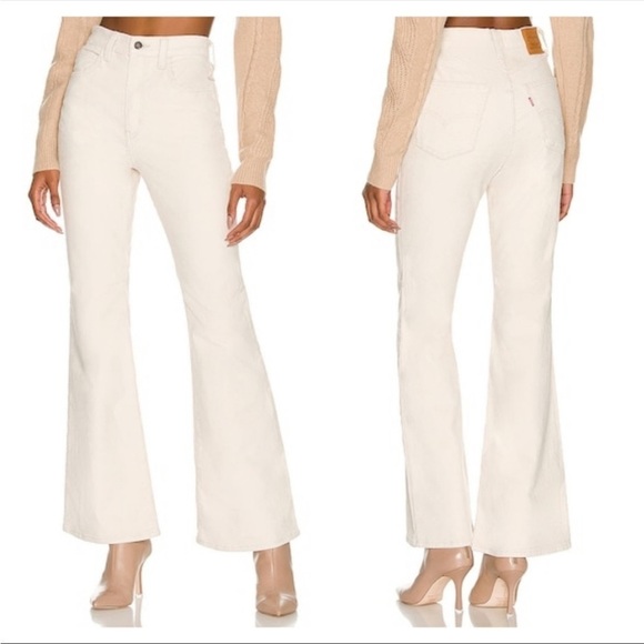 Levi’s 70s Flare Corduroy Cream Pants - Picture 3 of 8